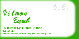 vilmos bumb business card